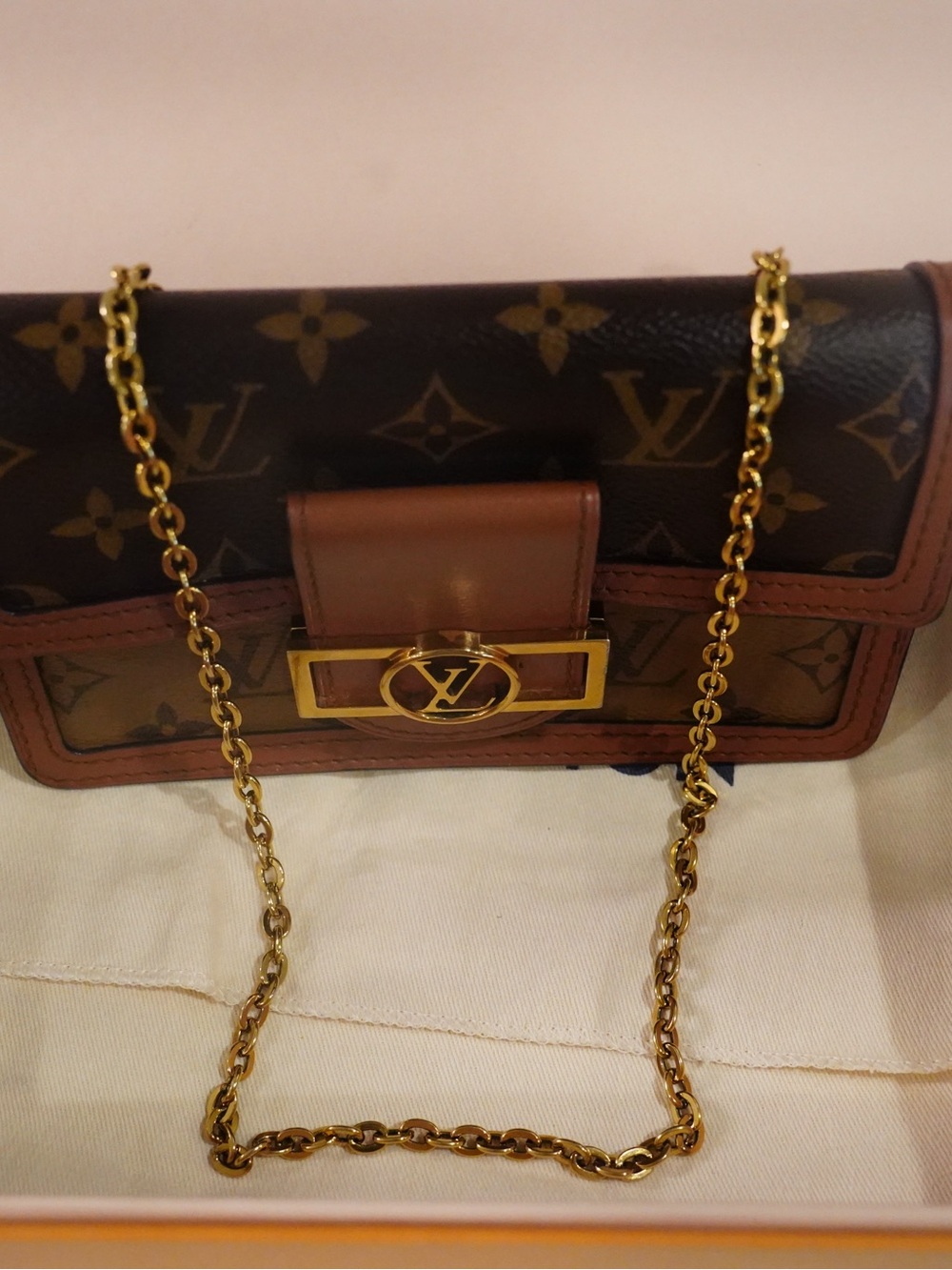 Louis Vuitton Dauphine Reverse Monogram with Gold Hardware/Chain - Picture 5 of 16